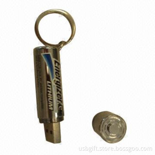 4GB Battery-shaped USB Flash Drive, Suitable for Promotional Gifts, Over 10-year Data Retention